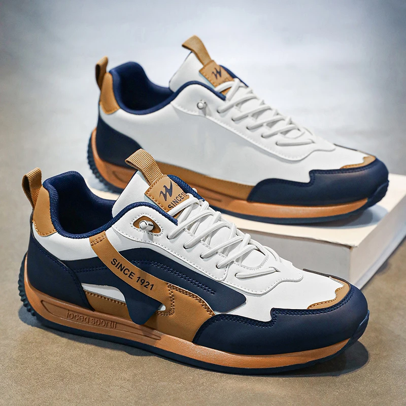 双星男鞋秋季软底运动休闲板鞋男士上班工作鞋一脚蹬皮面时尚潮鞋