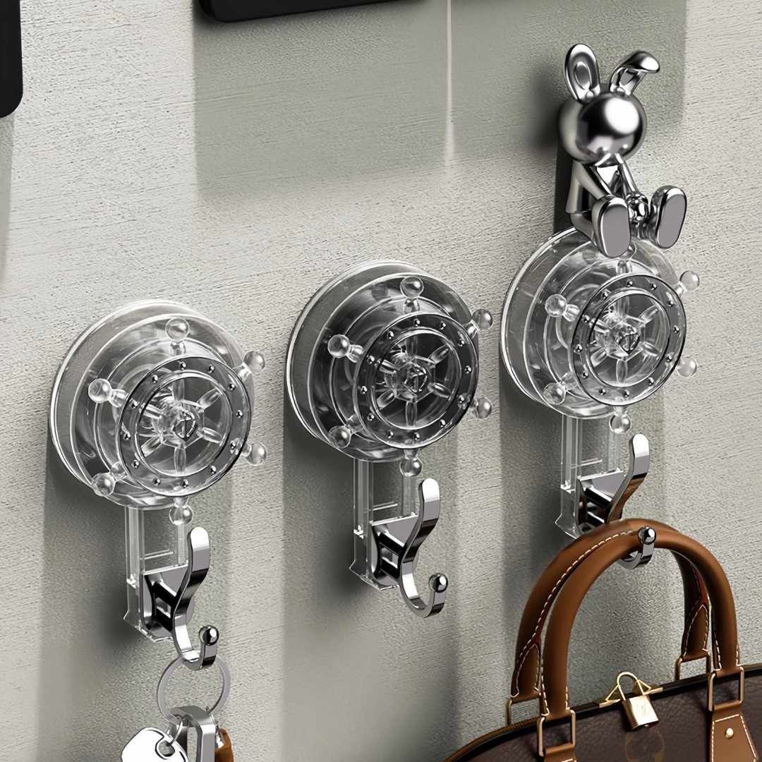 家用创意轮舵强力吸盘挂钩多场景免打孔不掉落门后卫生间厨房挂钩