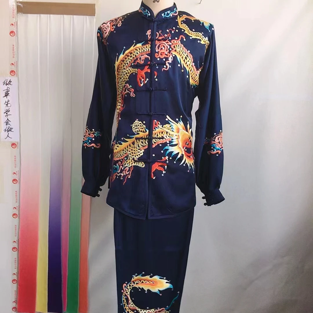 真丝太极服高端定制表演比赛中国风男女同款定制与主播沟通好下单