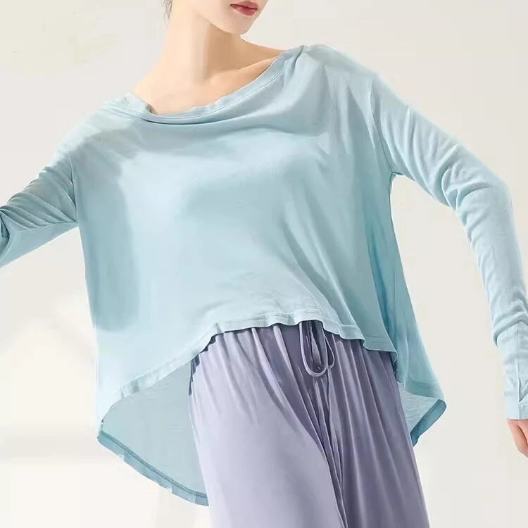 现代舞蹈练功服女宽松长袖罩衫上衣中国舞形体古典舞服装春秋新款
