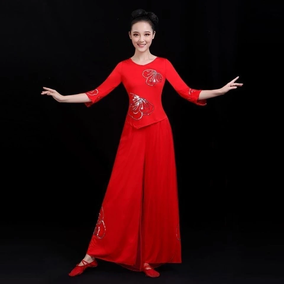 新款广场舞套装女秧歌服中老年喜庆舞蹈服腰鼓服扇子舞民族舞蹈服