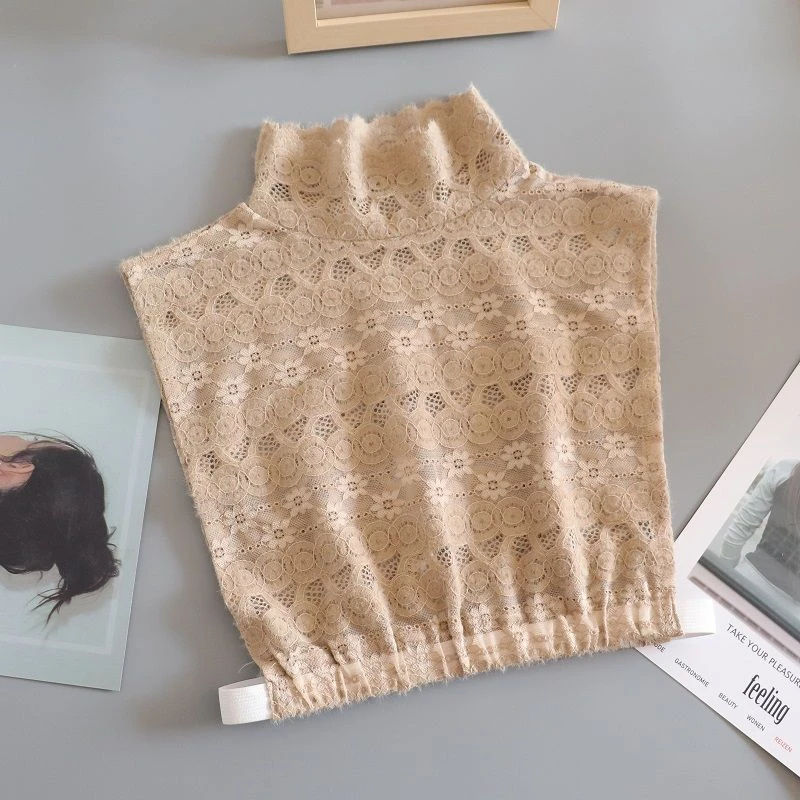 装饰领口假衣领白色立领搭配打底假领秋冬百搭假领子女半高领网纱