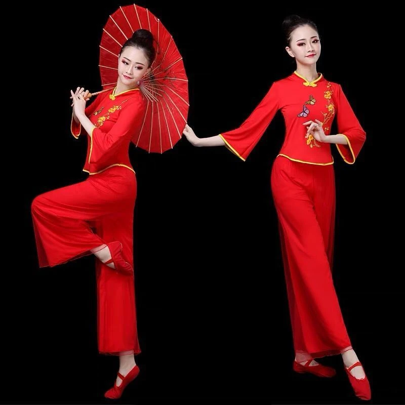 秧歌舞蹈服装演出服女士跳舞扇子舞套装新款广场舞古秧歌衣服