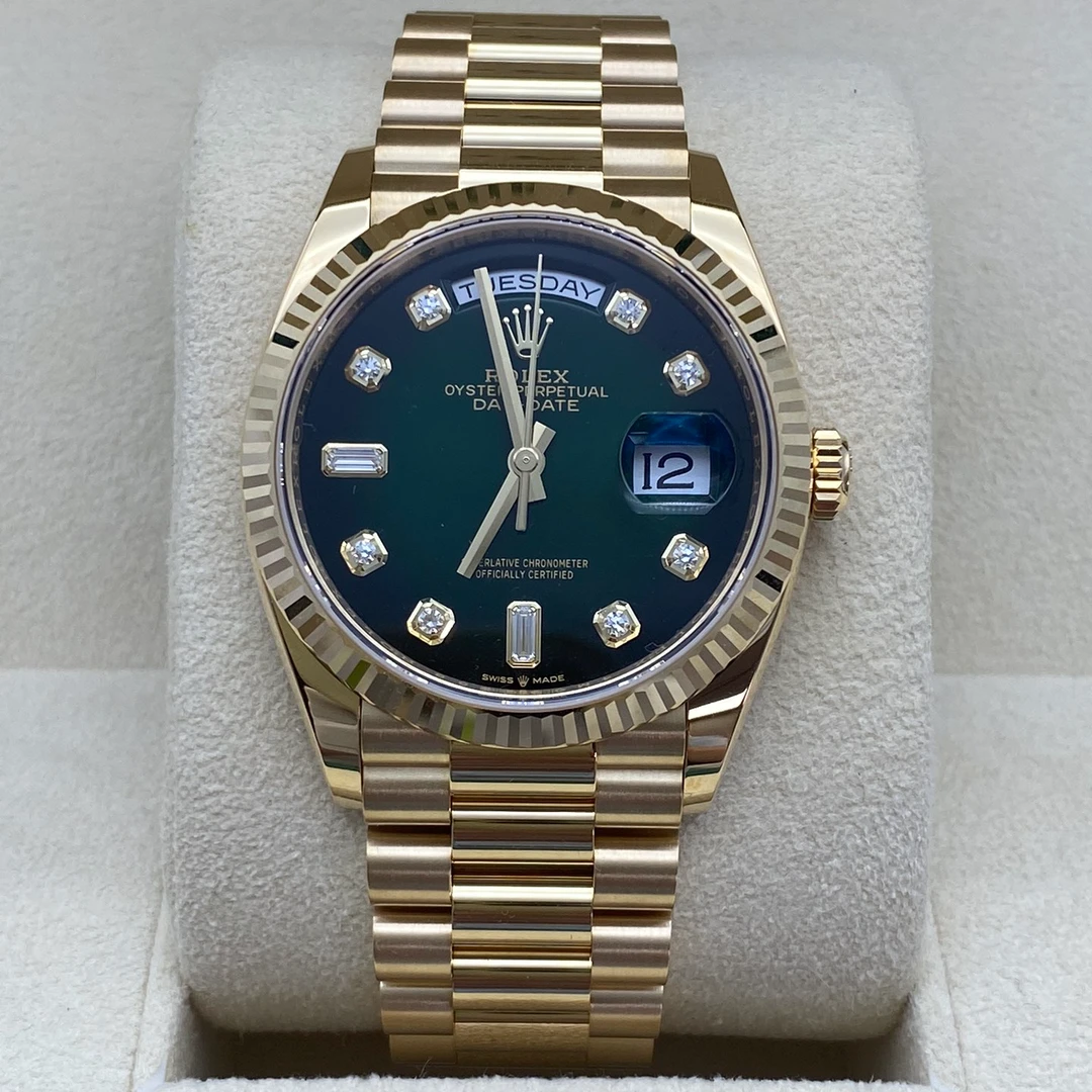 全新未使用 Rolex/劳力士 128238烟熏绿DD全套