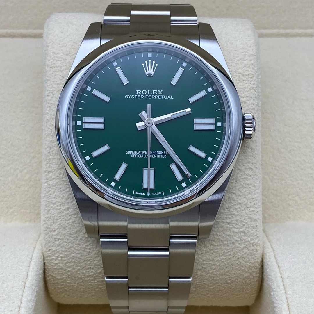 99新 Rolex/劳力士 男士腕表蚝式恒动124300绿盘防水