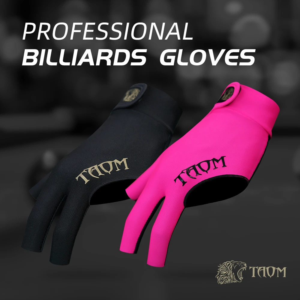 TAOM台球手套桌专业透气薄款斯诺克高档男女左手三指手套桌球配件