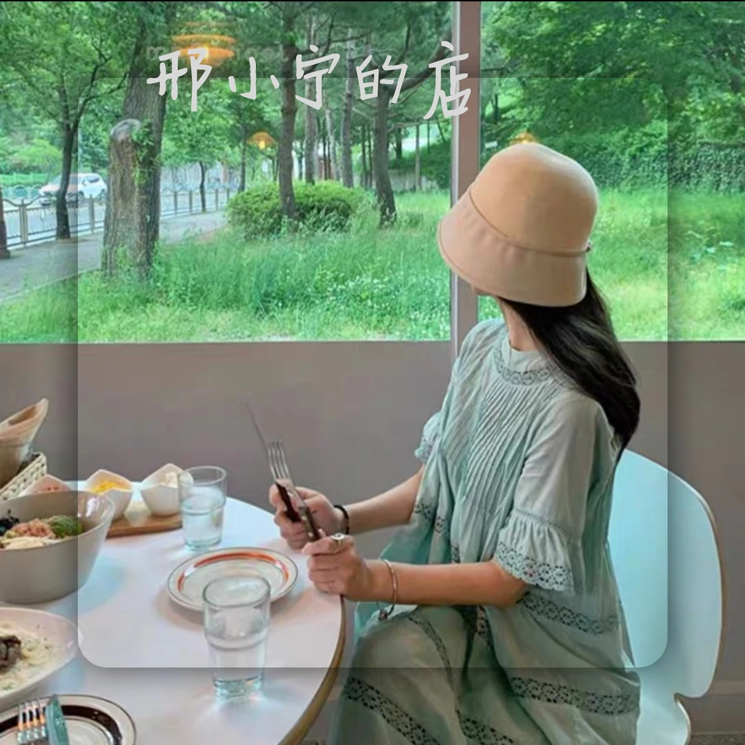 拼接圆顶田园风遮脸水桶渔夫帽度假出游太阳帽