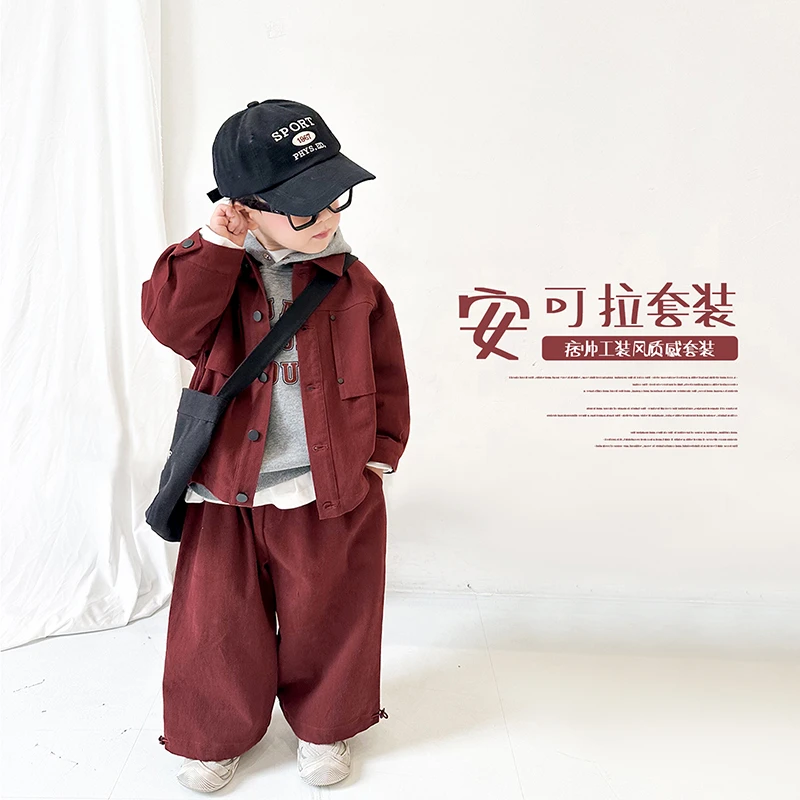 阿小轩9月9【安可拉挚爱】儿童高级感套装衬衫领夹克外套搭配工装裤