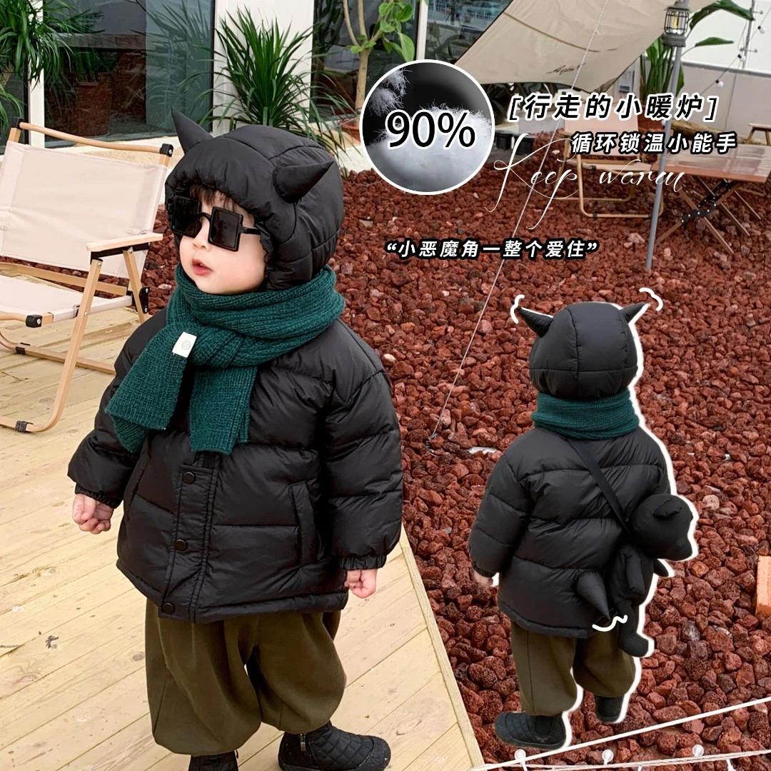 阿小轩【小恶魔】冬装新款男童90白鸭绒小恶魔羽绒服