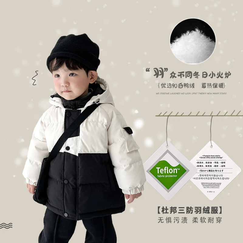 阿小轩【奥利奥】冬季90白鸭绒防寒保暖防油防污羽绒服