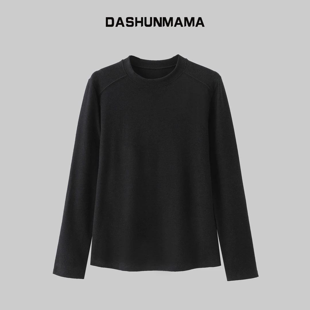 【A3321-DLL】升级版时尚百搭女竖条德国拜耳德绒圆领插肩打底衫