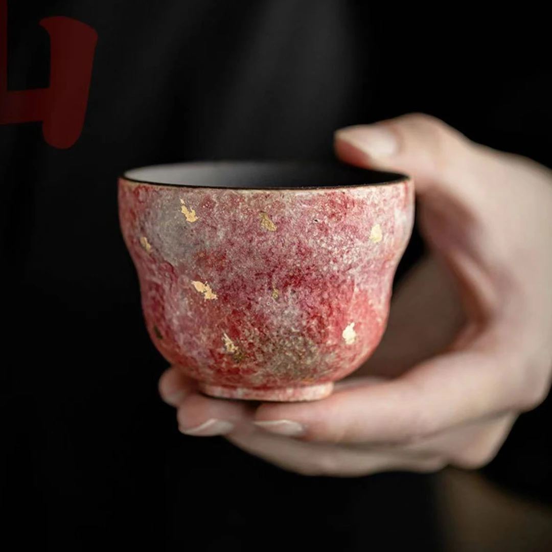 云吉-红金岩矿-福禄杯 复古老岩泥陶瓷主人杯大号中式家用茶杯