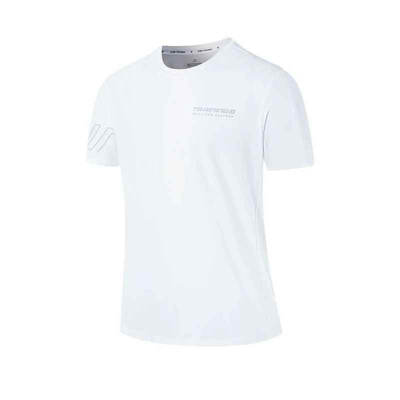 特步速干短袖男2023夏新款冰丝透气圆领运动休闲T恤训练健身弹力