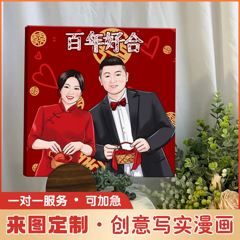 以心绘梦手绘卡通头像定制人物画像真人照片转手绘漫画写实肖像画