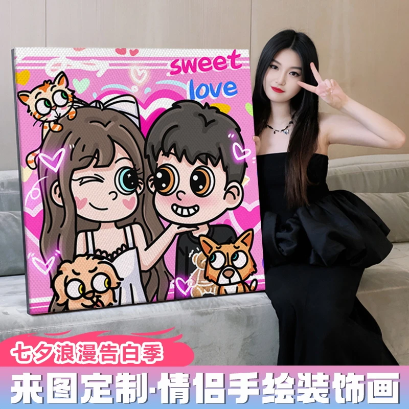 以心绘梦私人定制画星蝶公主风原创漫画设计手绘定制数字油画礼物