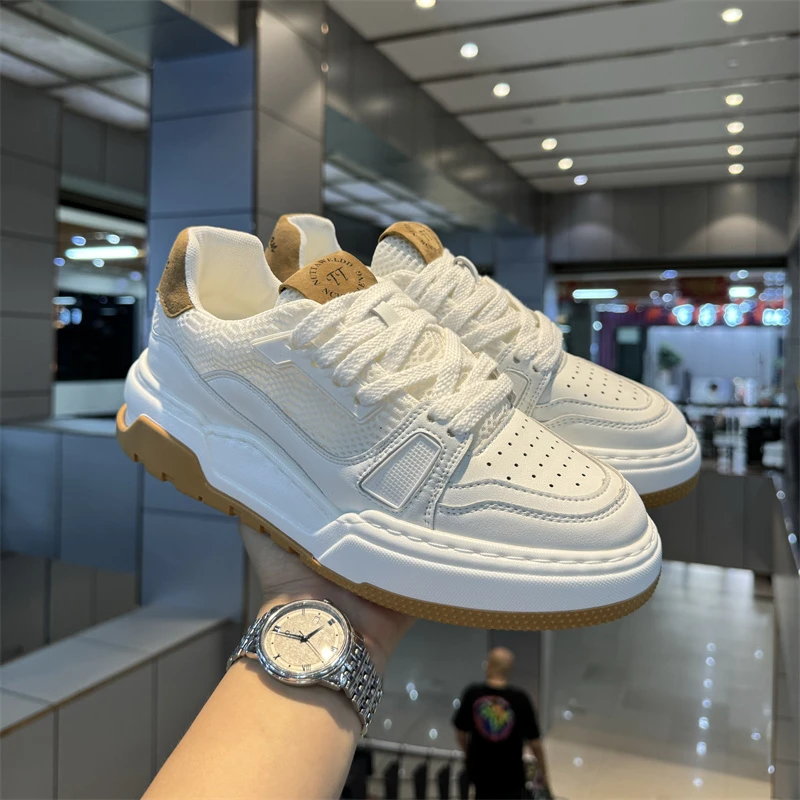 TT【皮鞋码】夏季单鞋皮网拼接休闲个性轻奢软底百搭潮流男款潮鞋