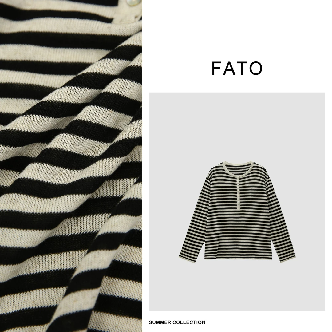 fattonny郑买买【天丝亚麻针织衫】小众设计显瘦上衣罩衫 CC40720M2