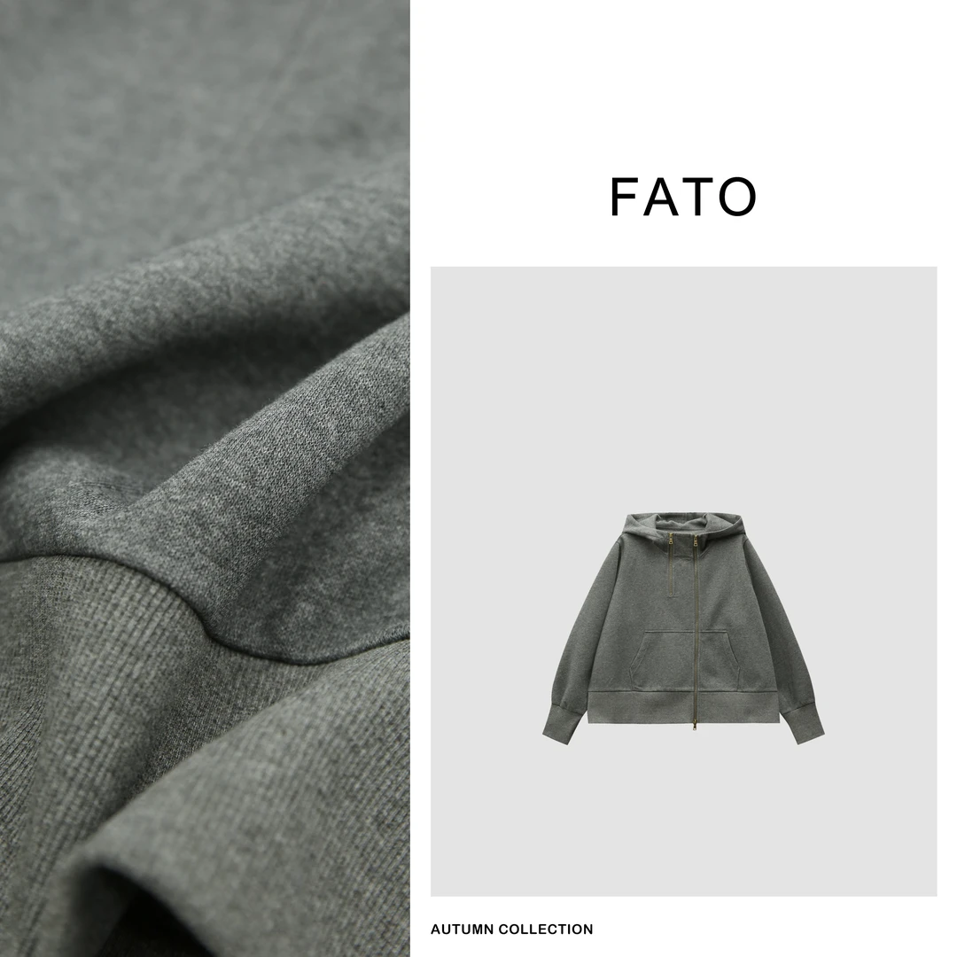fattonny郑买买【极简双拉链卫衣】新款百搭休闲显瘦卫衣 XM40915W4