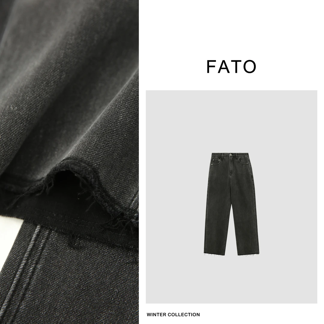 【郑买买】黑糖威士忌 秋冬韩版百搭高腰烟管水洗牛仔裤 QX41010K1