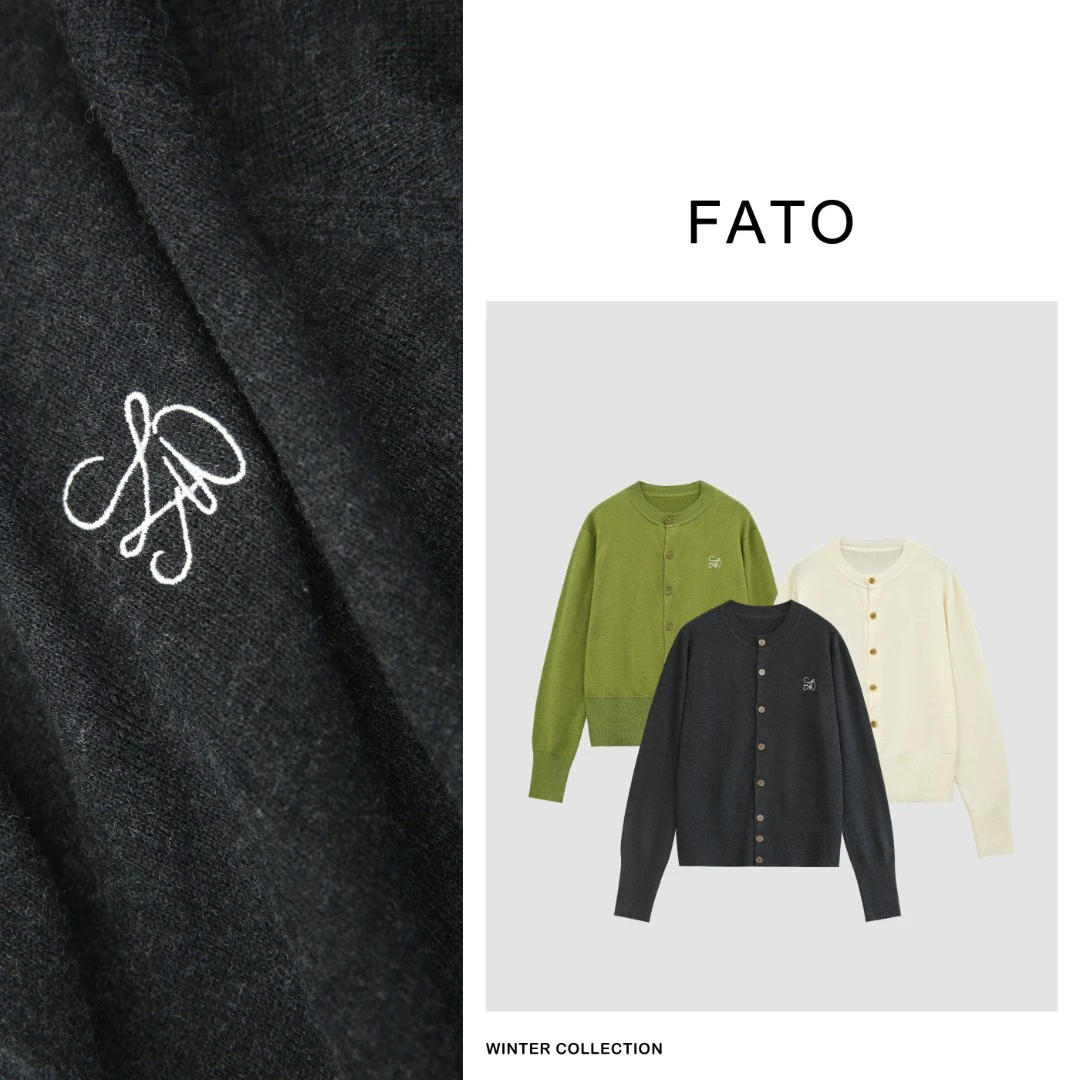 【郑买买】左胸刺绣开衫 买买主推春秋气质纯色开衫针织 CC31021M1