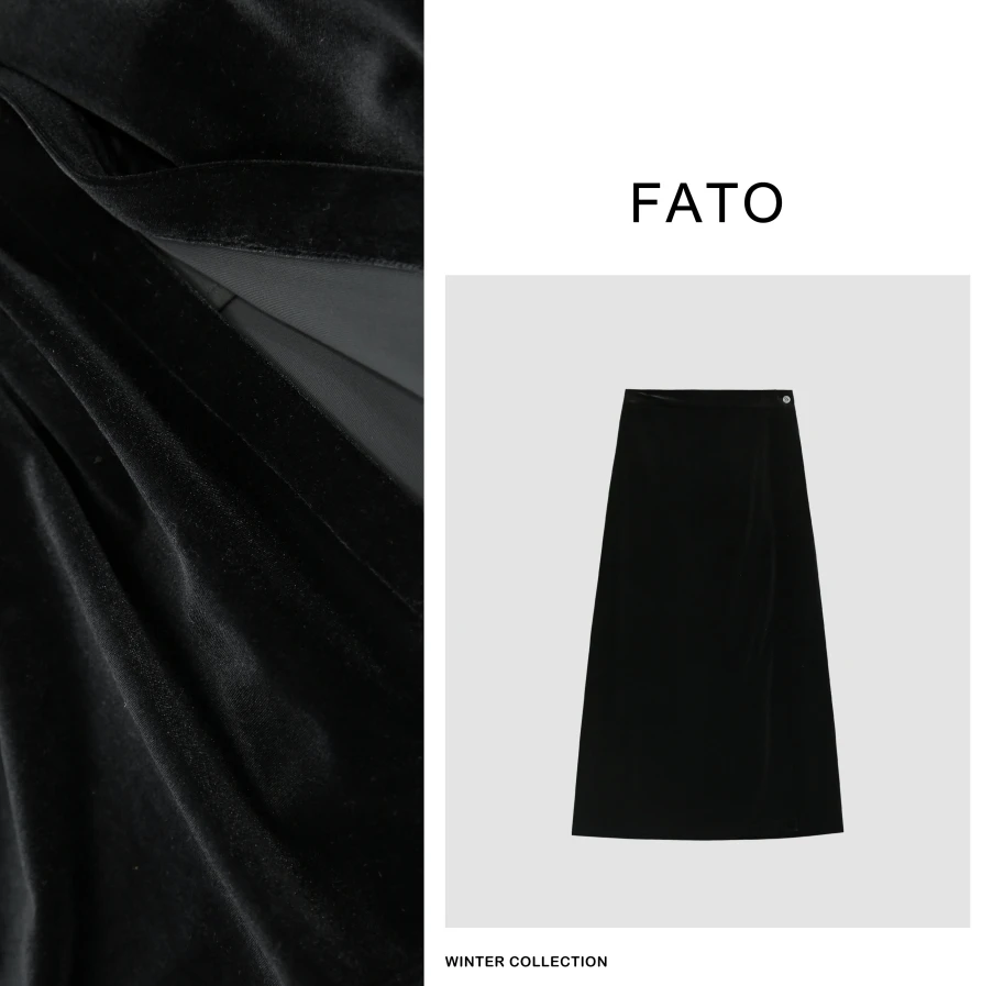 【郑买买】黑天鹅 一片式可调节丝绒保暖显瘦款a字半身裙 HH31127Q1