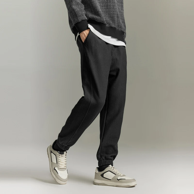 GXG男装 城市回溯系列肌理感宽松收口长裤23秋季新品#GED10224813