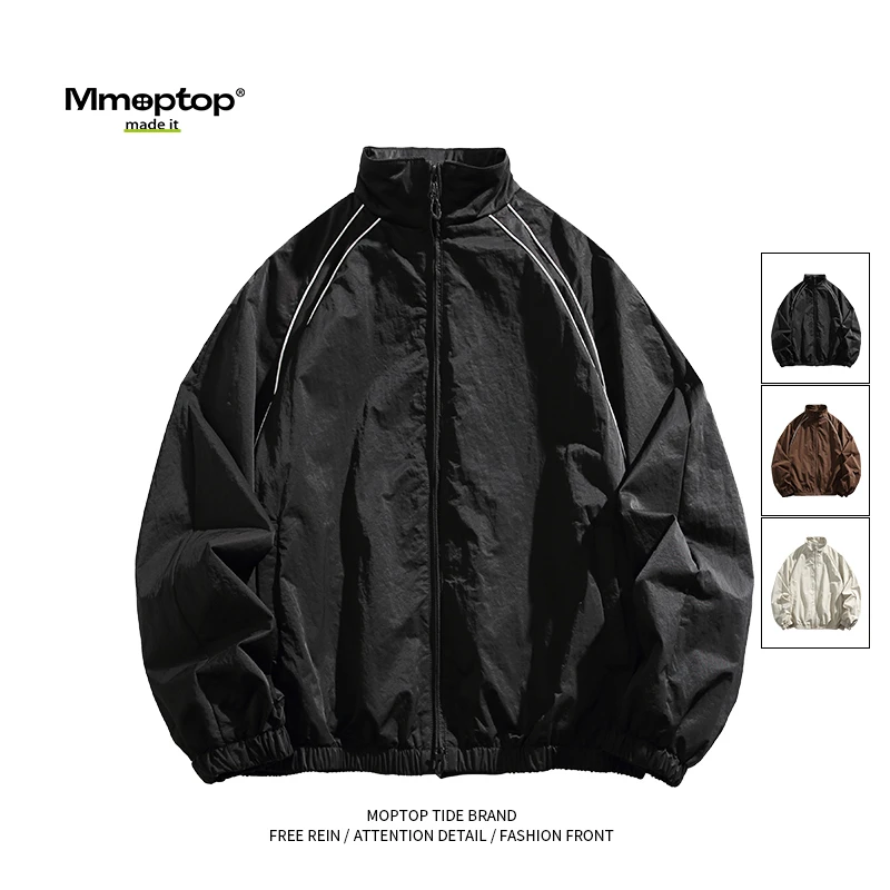 MMOPTOP美式机能风立领夹克男士春秋季潮流休闲百搭运动宽松外套