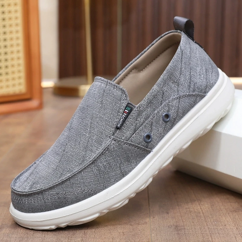 春秋季老北京布鞋男款单鞋透气一脚蹬懒人帆布鞋子男士休闲爸爸鞋