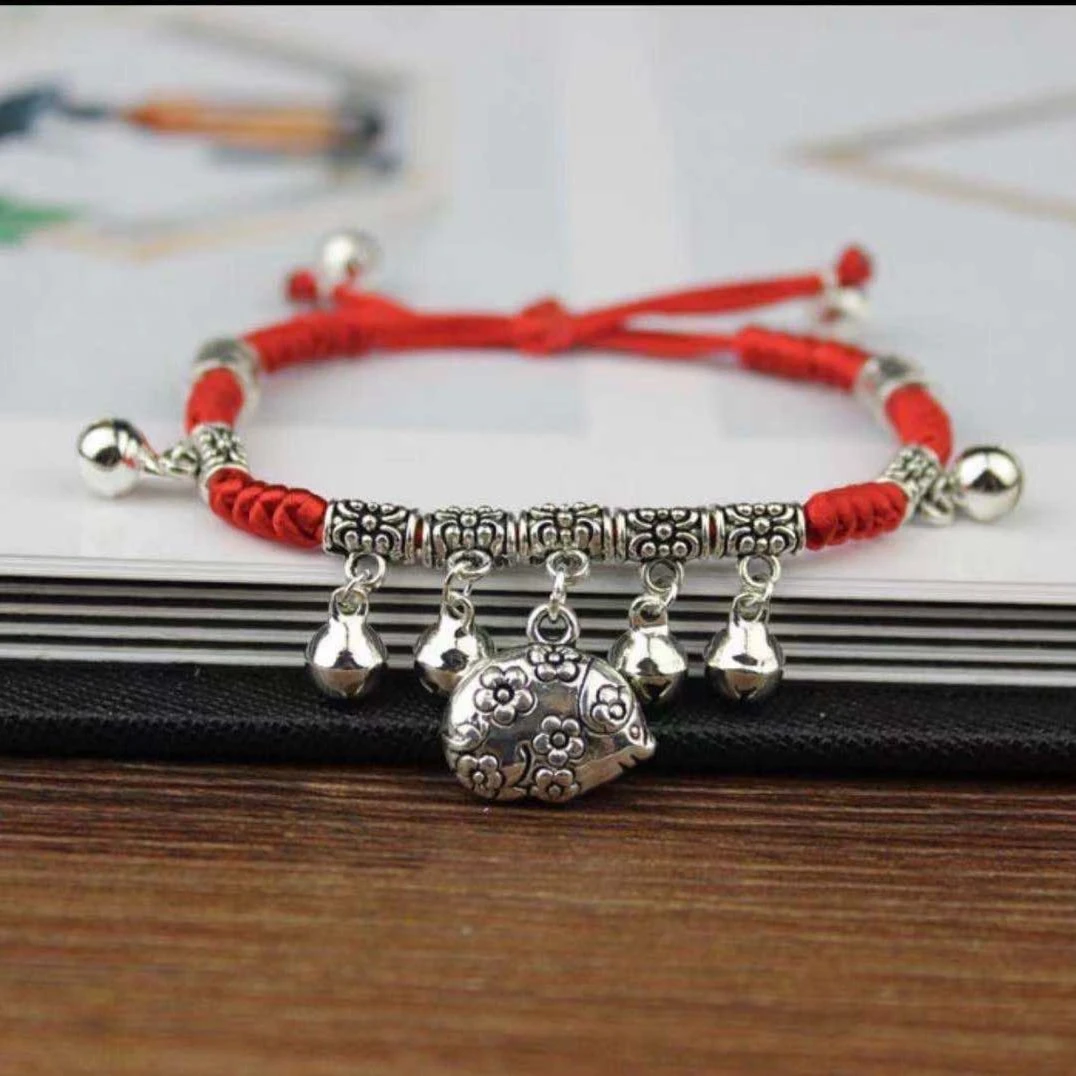 时尚十二生肖红绳脚链