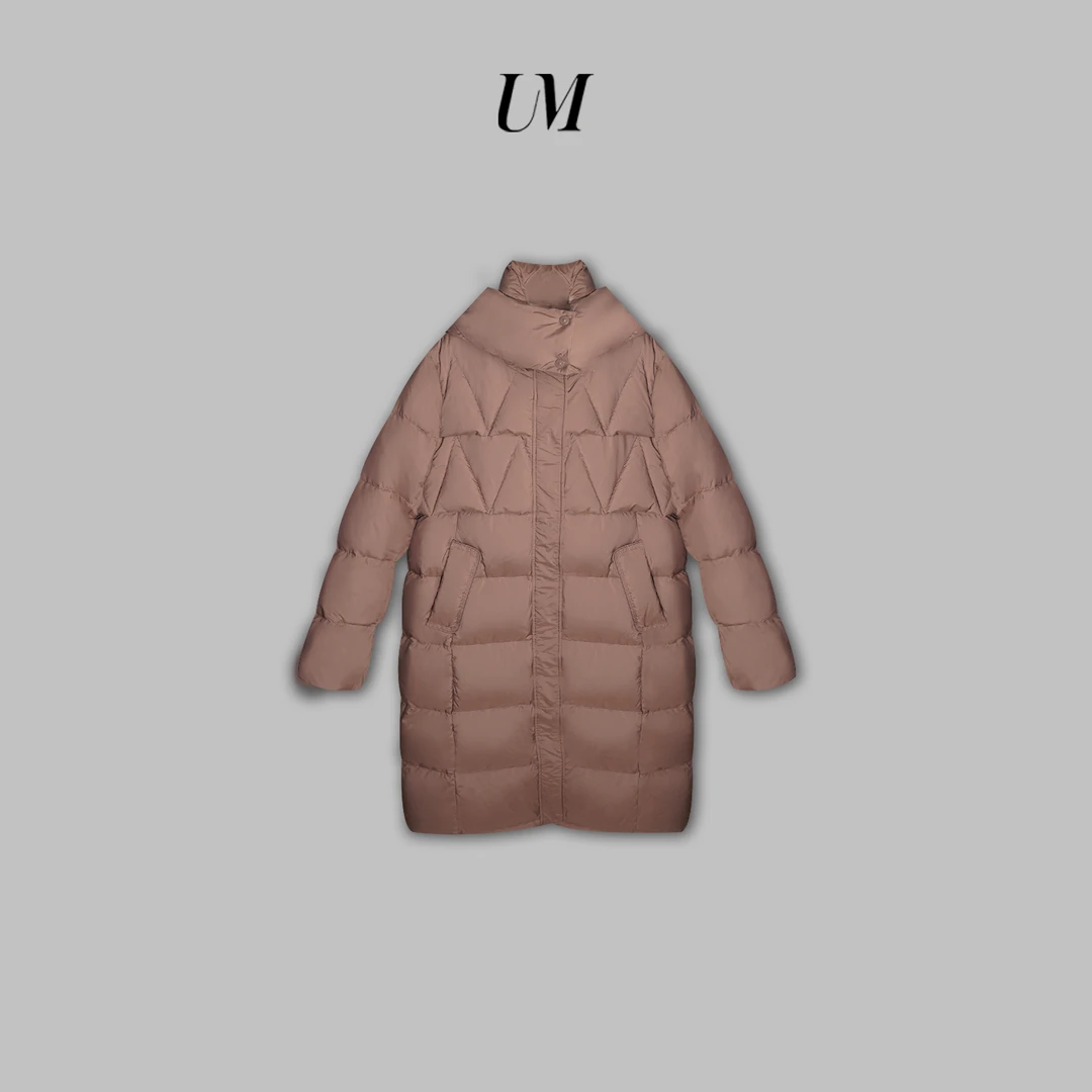 【U.M】层次长款连帽羽绒服8613