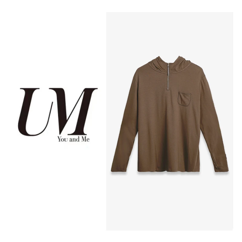 【U.M】小飞侠半拉链连帽衫连帽卫衣