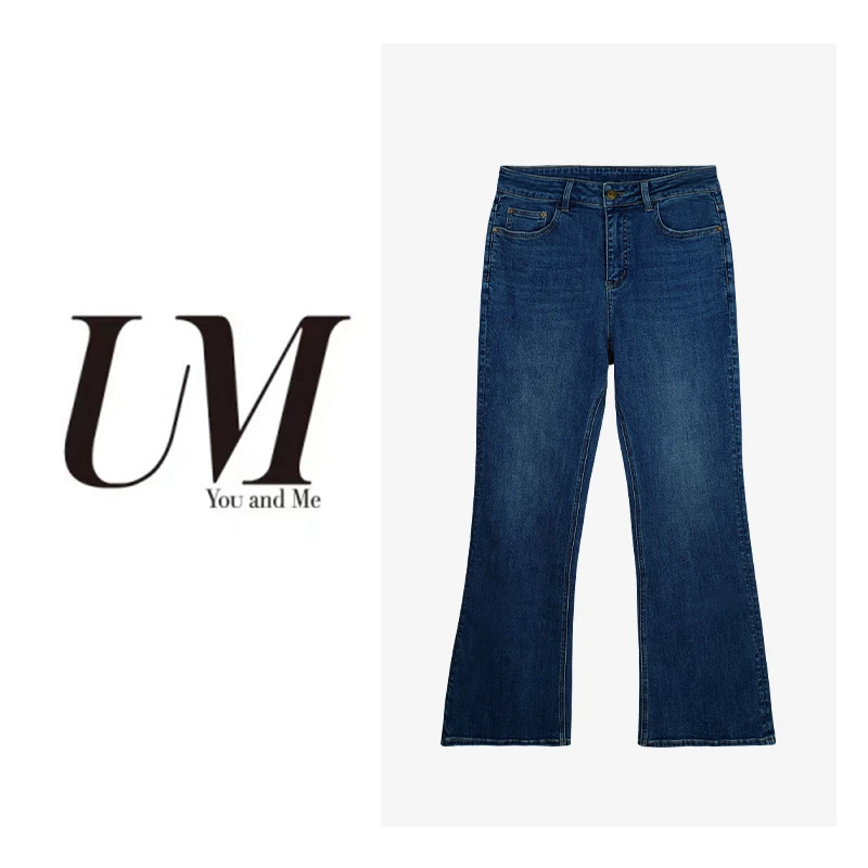 【U.M】弹力修腿裤微喇超模牛仔裤