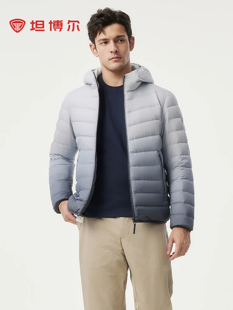 坦博尔男士连帽轻羽绒