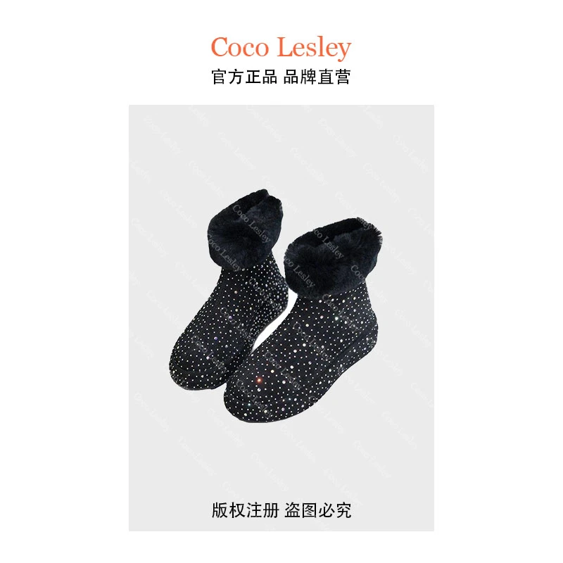 （门店 598）欧洲站雪地靴女加绒保暖2023冬季时尚重工水钻短筒靴子