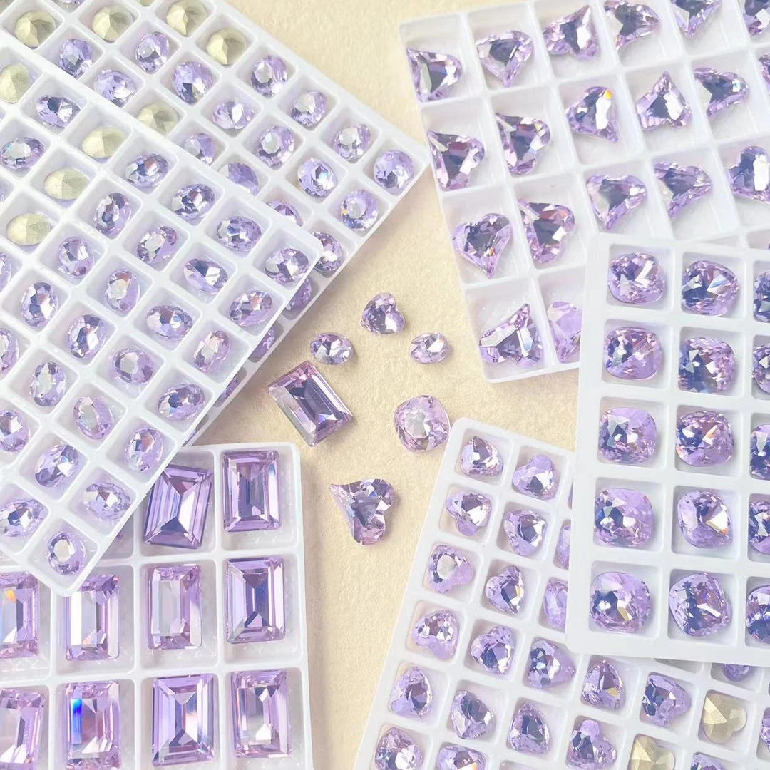 瑶瑶美甲钻饰品[施家同料]尖底371紫罗兰F混形状精工高品质 14颗