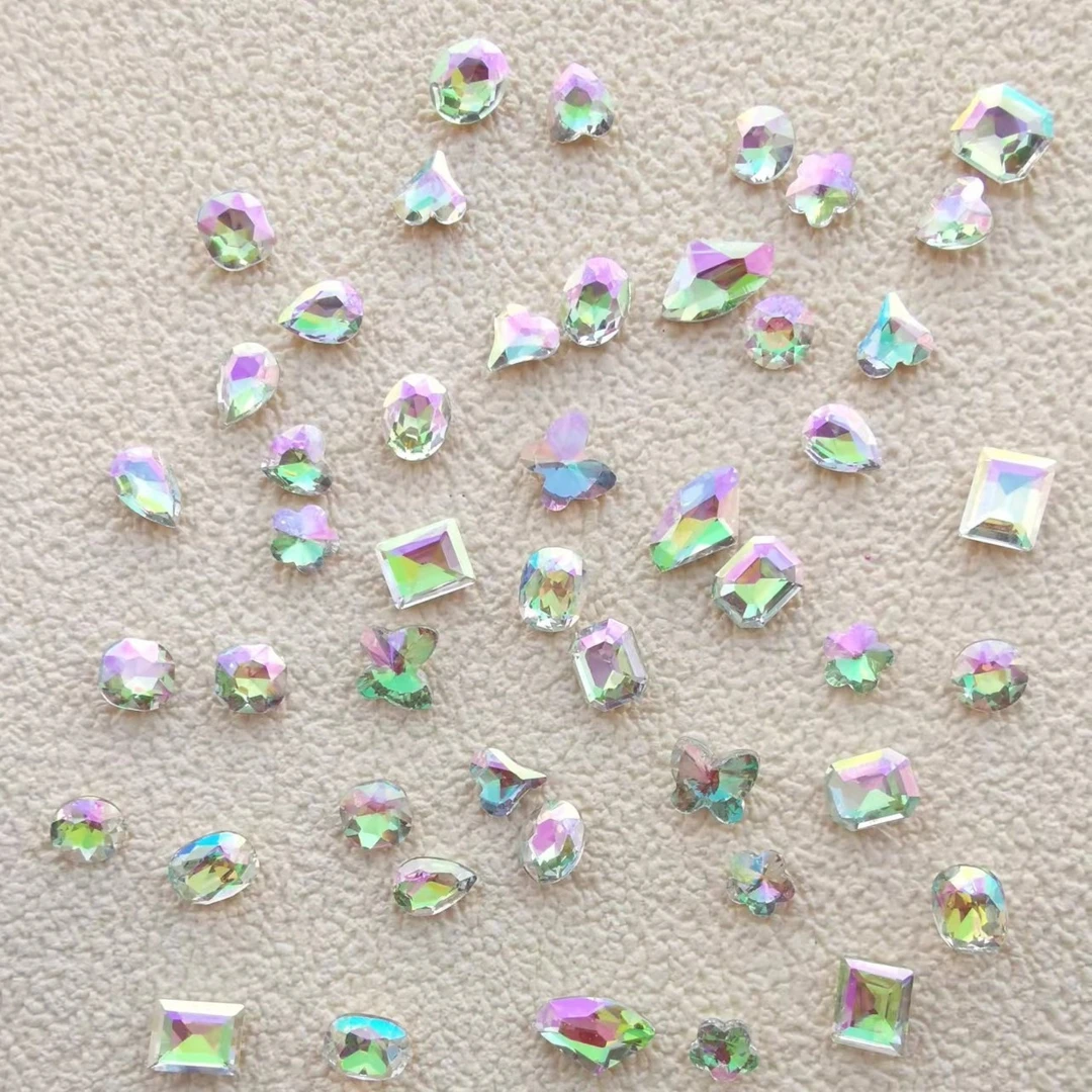 瑶瑶美甲饰品K12尖底异形钻中大款北极光混装30颗精工高品ZL20-38