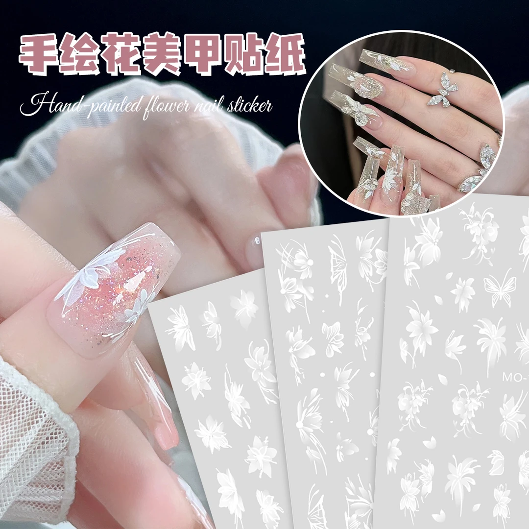 SP-美甲钻饰品浮雕贴纸三款组合装 手绘花 超流行 超百搭 ins风