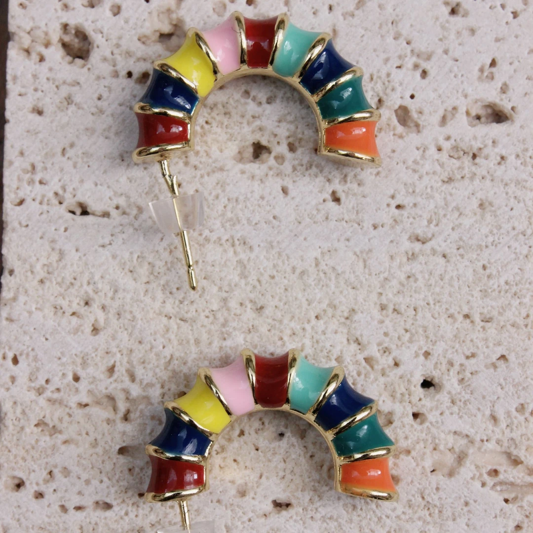 合金耳饰 合金耳钉|糖果色耳钉时尚简约