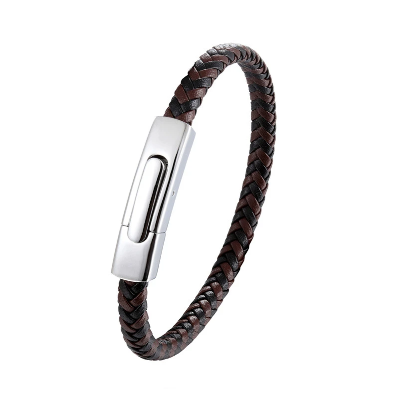 铜合金亚克力手链 跨境配饰女士手镯简约百搭男士真皮手链编织个