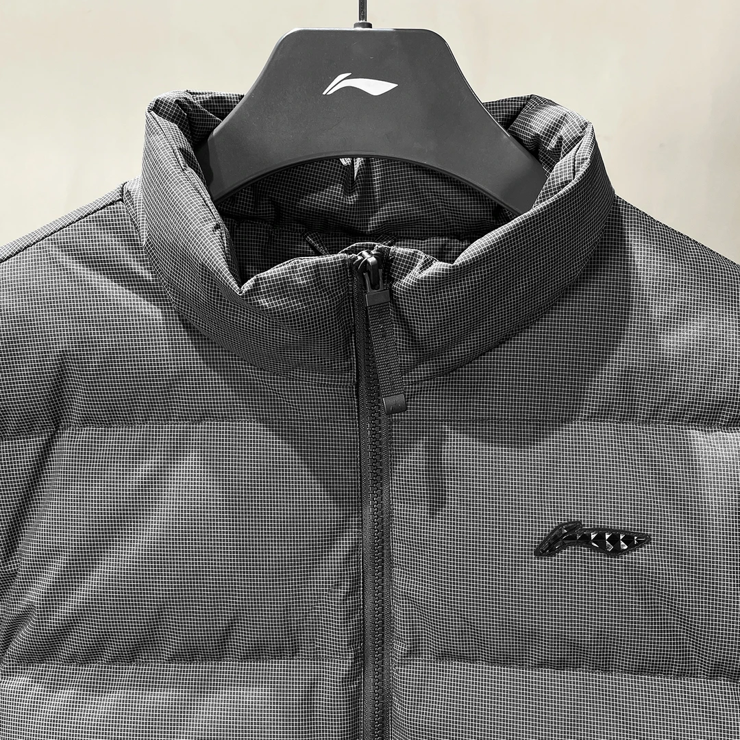 李宁短款男士羽绒服2024冬季款鸭绒保暖立领加厚运动外套AYMU083