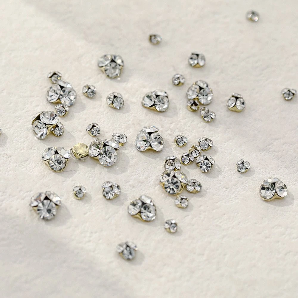 【圆形成品堆钻】网红超闪美甲成品堆堆钻立体合金美甲钻配饰钻饰品