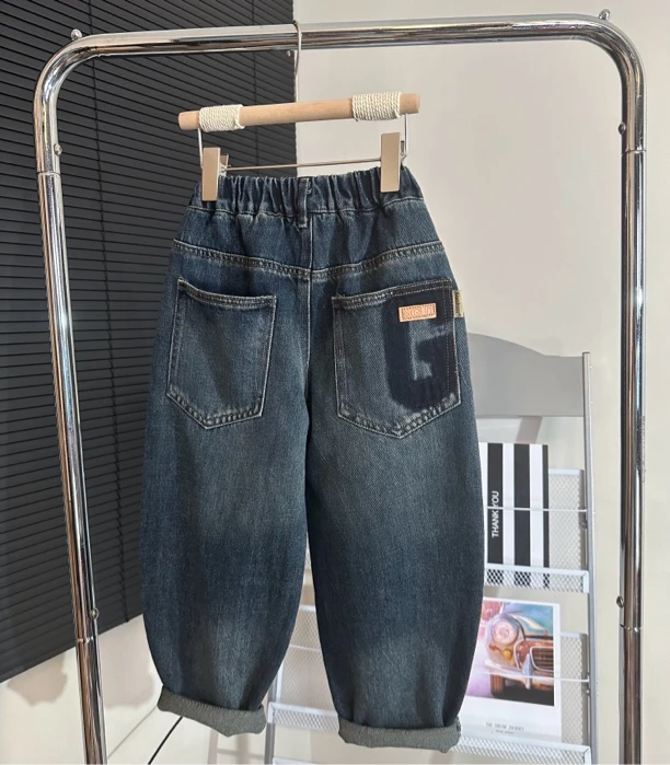 童装2024秋季新款儿童牛仔长裤男童中大童休闲男孩帅气潮简约韩版