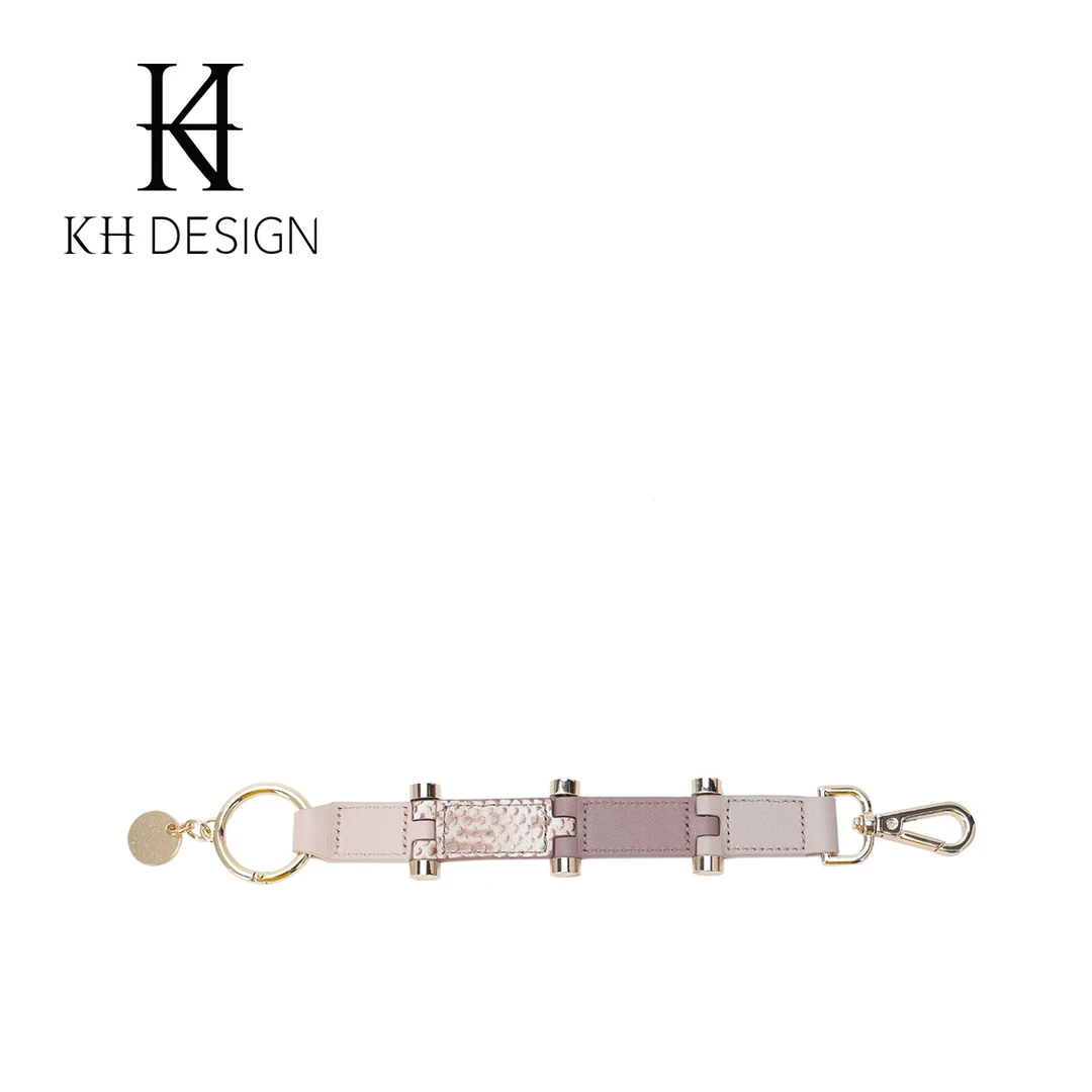 KH Design/明治品牌时尚细纹优选牛皮延结实皮纹锌合金肩带LZS084