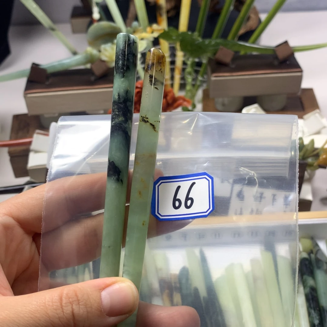 【闪购商品】蛇纹石玉发饰未镶嵌不****员