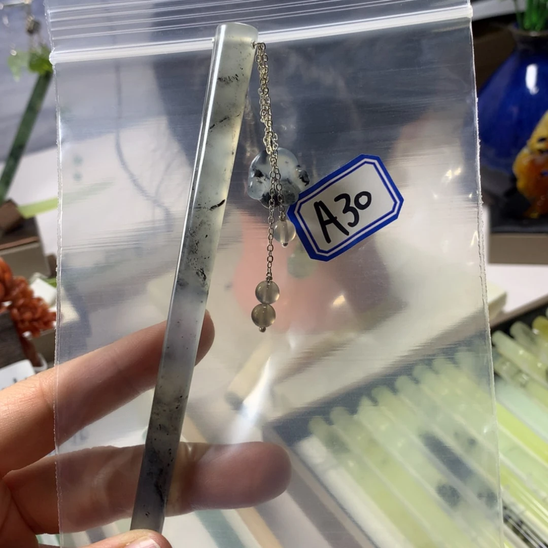 【闪购商品】蛇纹石玉发饰未镶嵌杰