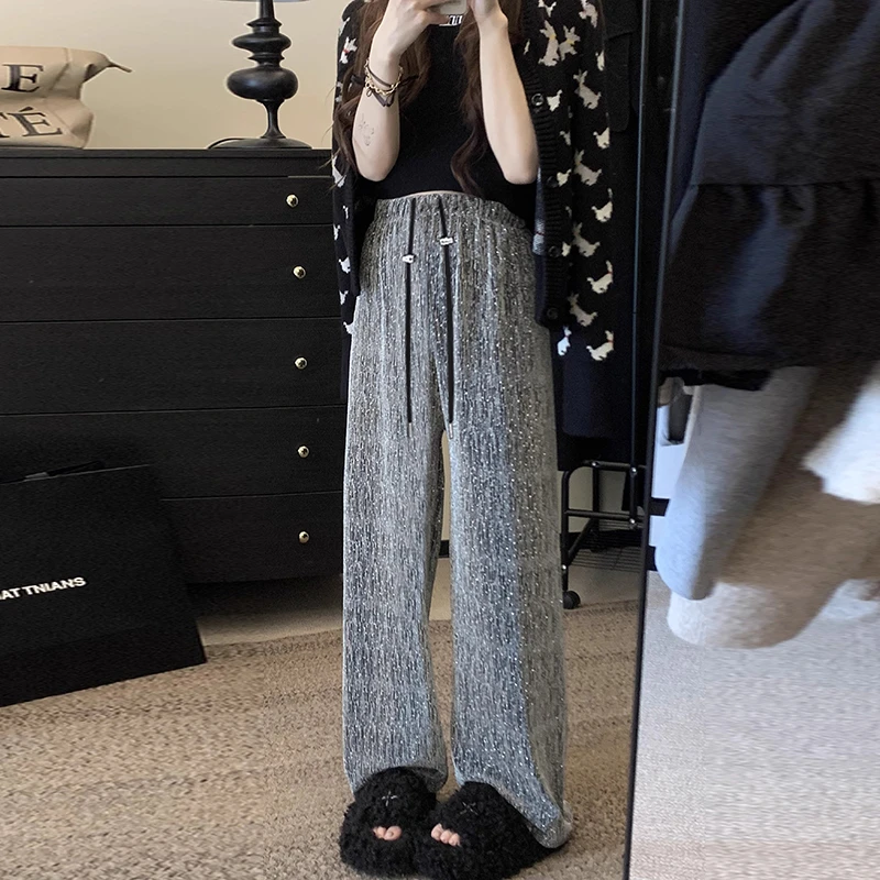 孕妇夏款阔腿裤新款柳丁珠片阔腿裤垂感显瘦外穿小个子直筒薄款