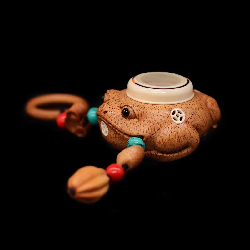 精选老竹雕刻呱呱金蟾蛉子罐手把件竹蛉盒黄蛉鸣虫油蛉金蛉手把件