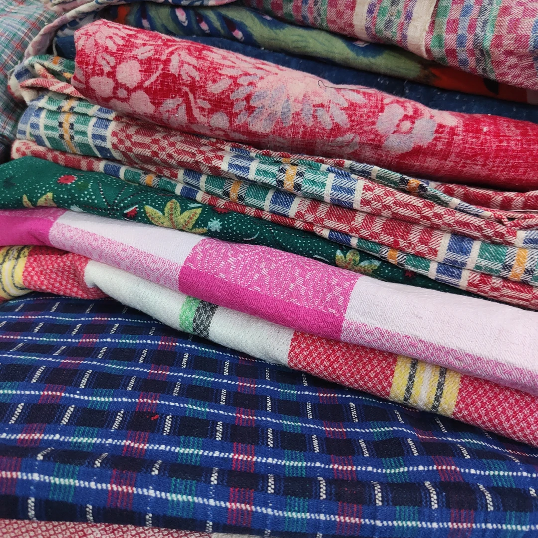 也布土崇明南通手织格子老布土布 直播链接勿私拍