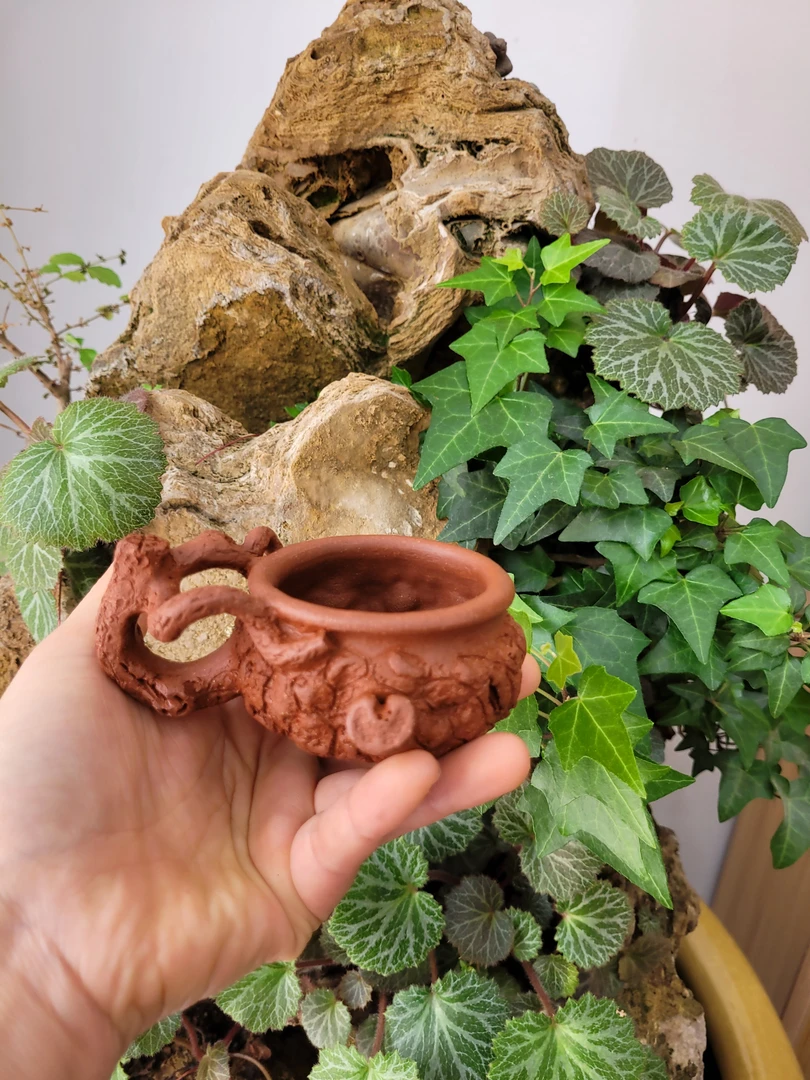 全手工制作原矿降坡泥把杯容量130左右