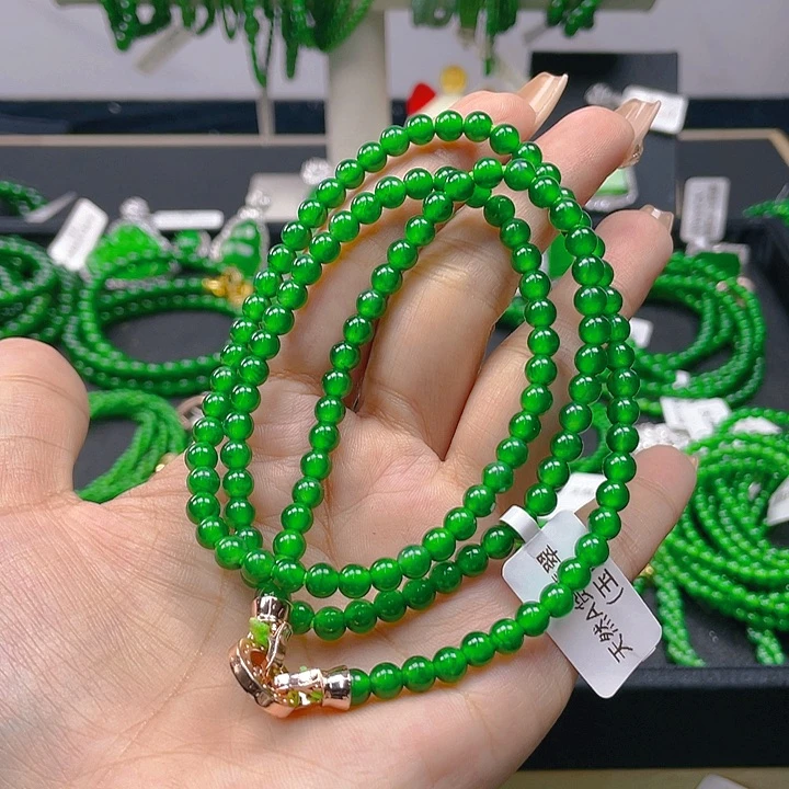 翡翠颈饰未镶嵌圆珠项链5